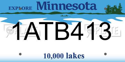 1ATB413 Minnesota License Plate