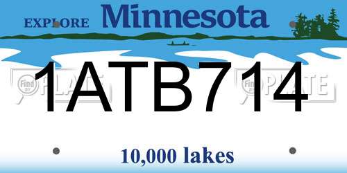 1ATB714 Minnesota License Plate