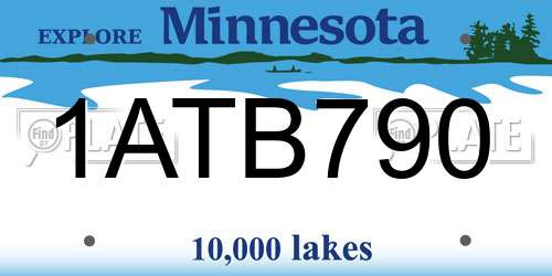 1ATB790 Minnesota License Plate