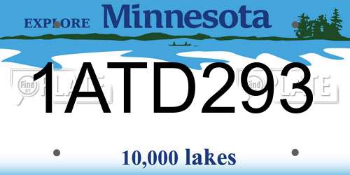 1ATD293 Minnesota License Plate