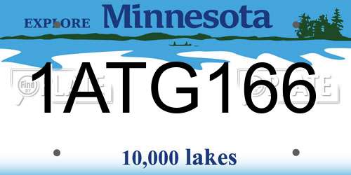 1ATG166 Minnesota License Plate