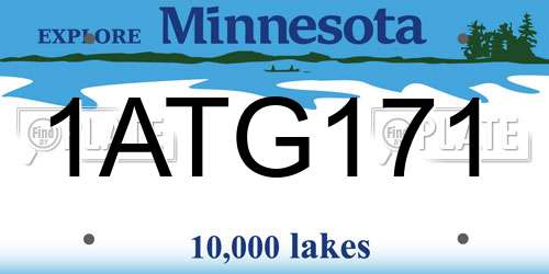 1ATG171 Minnesota License Plate