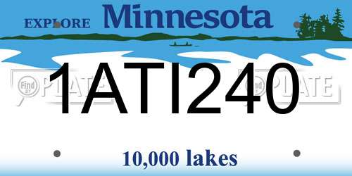 1ATI240 Minnesota License Plate