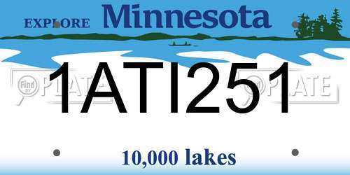 1ATI251 Minnesota License Plate