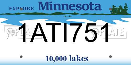 1ATI751 Minnesota License Plate