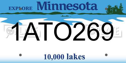 1ATO269 Minnesota License Plate