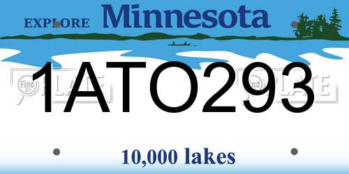 1ATO293 Minnesota License Plate