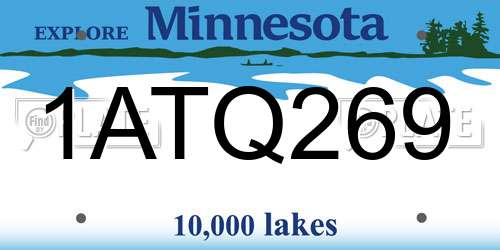 1ATQ269 Minnesota License Plate