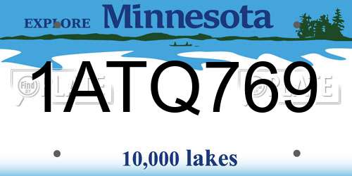 1ATQ769 Minnesota License Plate