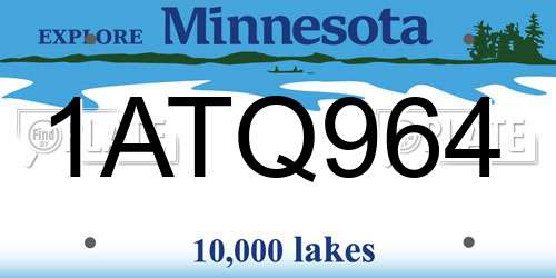 1ATQ964 Minnesota License Plate