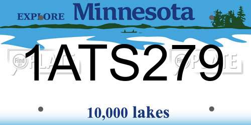1ATS279 Minnesota License Plate