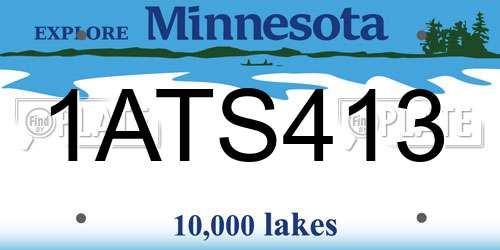 1ATS413 Minnesota License Plate
