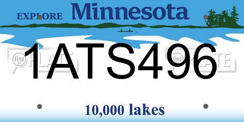 1ATS496 Minnesota License Plate