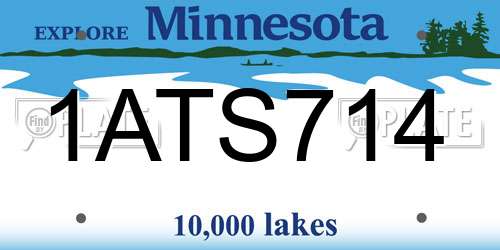 1ATS714 Minnesota License Plate
