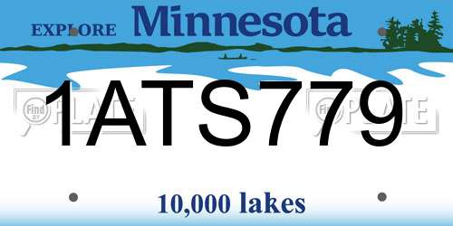 1ATS779 Minnesota License Plate