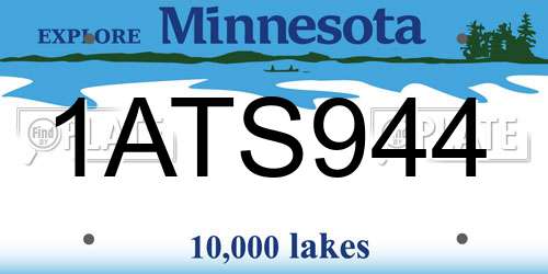 1ATS944 Minnesota License Plate