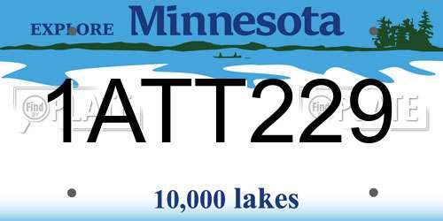1ATT229 Minnesota License Plate
