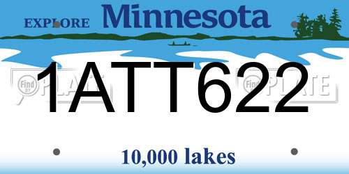1ATT622 Minnesota License Plate