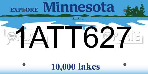 1ATT627 Minnesota License Plate
