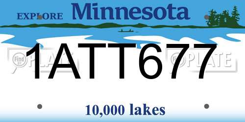 1ATT677 Minnesota License Plate