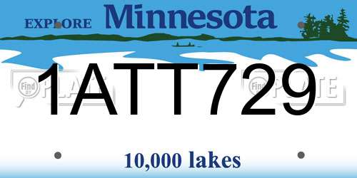 1ATT729 Minnesota License Plate