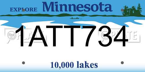 1ATT734 Minnesota License Plate