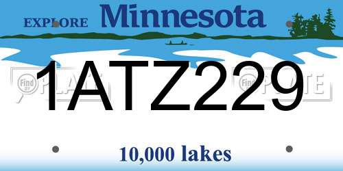 1ATZ229 Minnesota License Plate