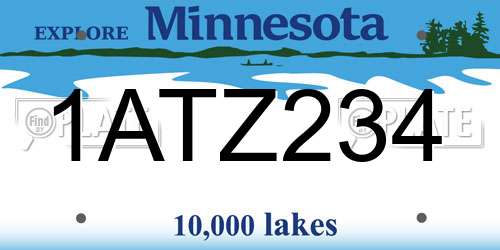 1ATZ234 Minnesota License Plate