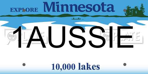 1AUSSIE Minnesota License Plate