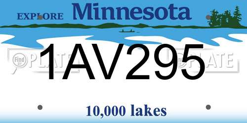 1AV295 Minnesota License Plate
