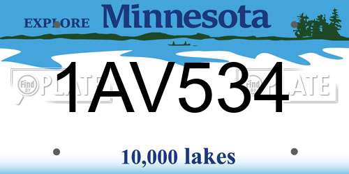 1AV534 Minnesota License Plate