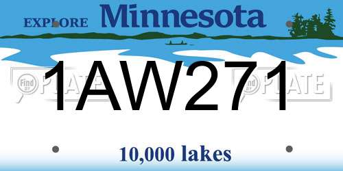 1AW271 Minnesota License Plate