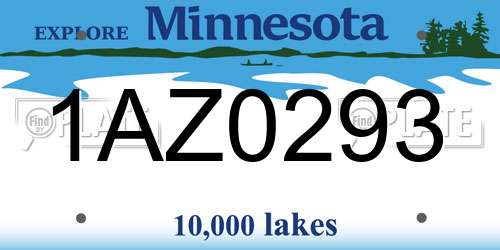 1AZ0293 Minnesota License Plate