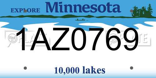 1AZ0769 Minnesota License Plate