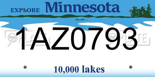 1AZ0793 Minnesota License Plate