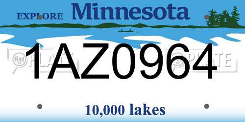 1AZ0964 Minnesota License Plate