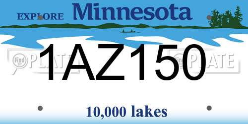1AZ150 Minnesota License Plate