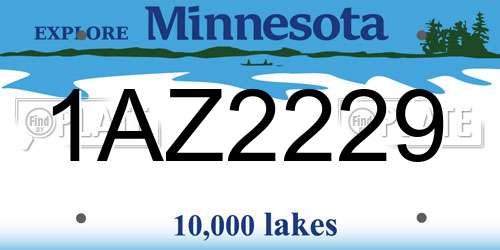 1AZ2229 Minnesota License Plate