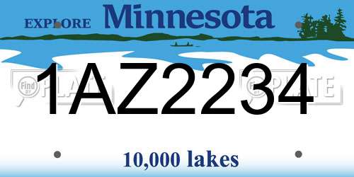 1AZ2234 Minnesota License Plate