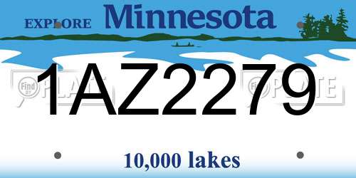 1AZ2279 Minnesota License Plate