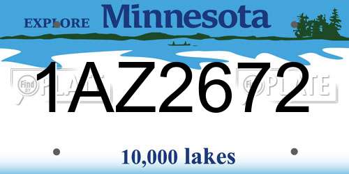 1AZ2672 Minnesota License Plate