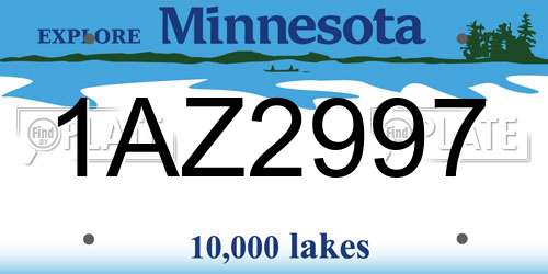 1AZ2997 Minnesota License Plate