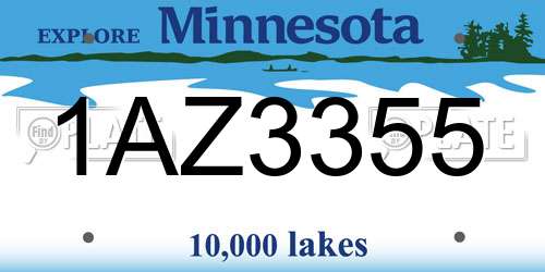 1AZ3355 Minnesota License Plate