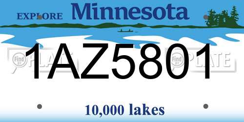 1AZ5801 Minnesota License Plate