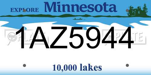 1AZ5944 Minnesota License Plate