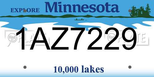 1AZ7229 Minnesota License Plate