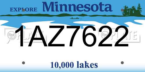 1AZ7622 Minnesota License Plate