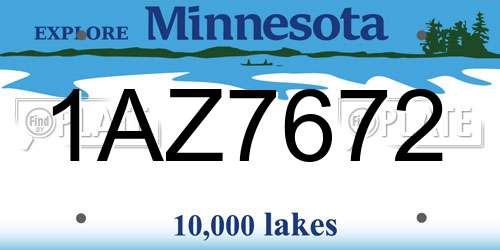 1AZ7672 Minnesota License Plate