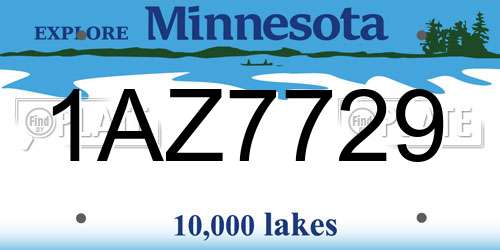 1AZ7729 Minnesota License Plate