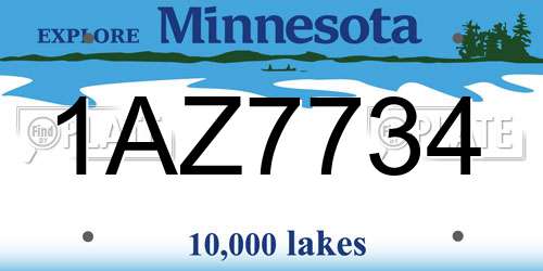 1AZ7734 Minnesota License Plate